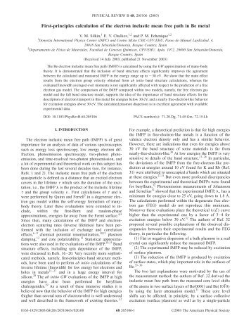 First-principles calculation of the electron inelastic mean free path in ...