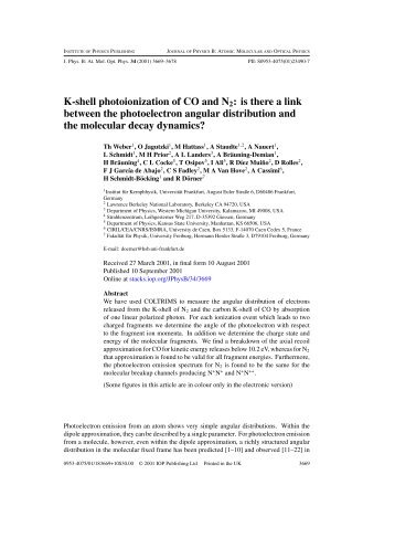 K-shell photoionization of CO and N2: is there a link between the ...