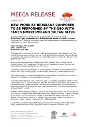 MEDIA RELEASE - Queensland Music Festival