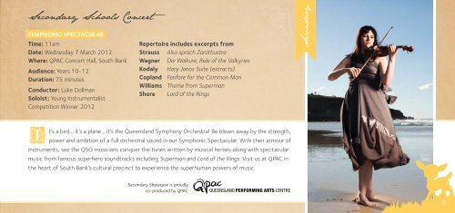 Education SEaSon | 2012 - Queensland Symphony Orchestra