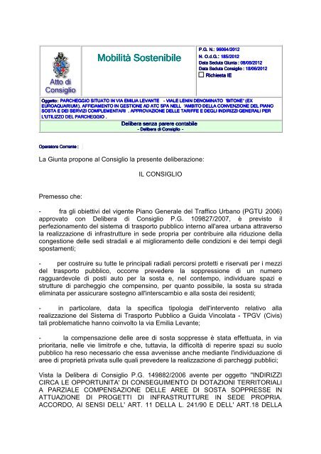 Delibera parcheggio Bitone.pdf - Comune di Bologna