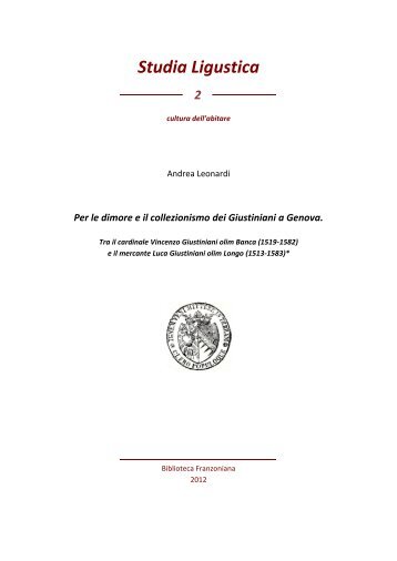 Studia Ligustica - biblioteca franzoniana