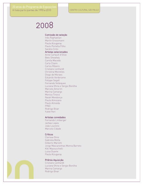 Clique aqui para a Lista de Artistas participantes de 1990 a 2010