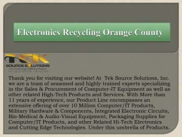 Electronics Recycling Orange County