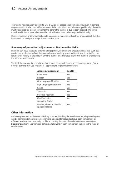 Awards/certificates in mathematics skills (3847-21/22 ... - City & Guilds