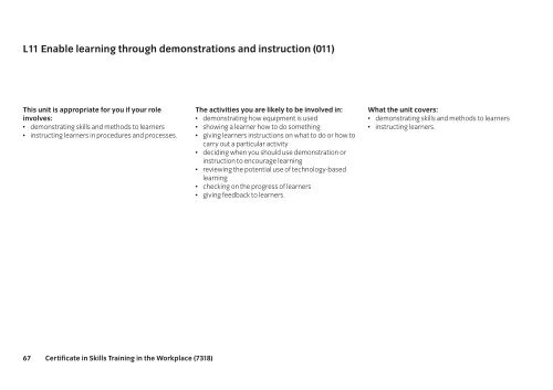 Certificate in Skills Training in the Workplace (7318) - City & Guilds