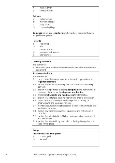 Level 3 Diploma in Dental Nursing (5234-31/93) - City & Guilds