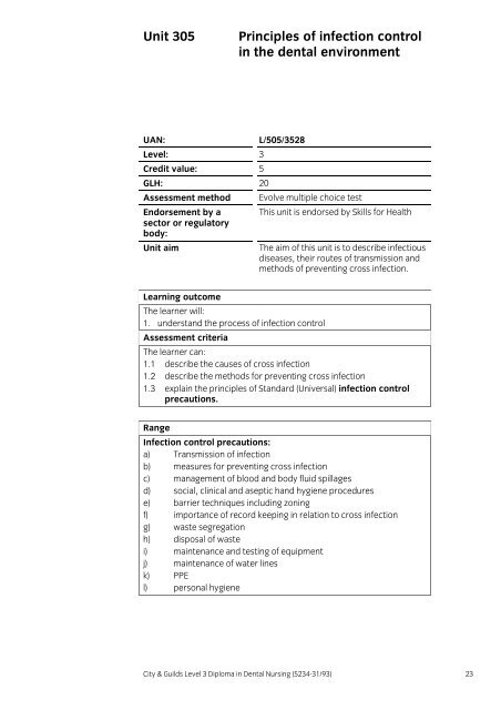 Level 3 Diploma in Dental Nursing (5234-31/93) - City & Guilds