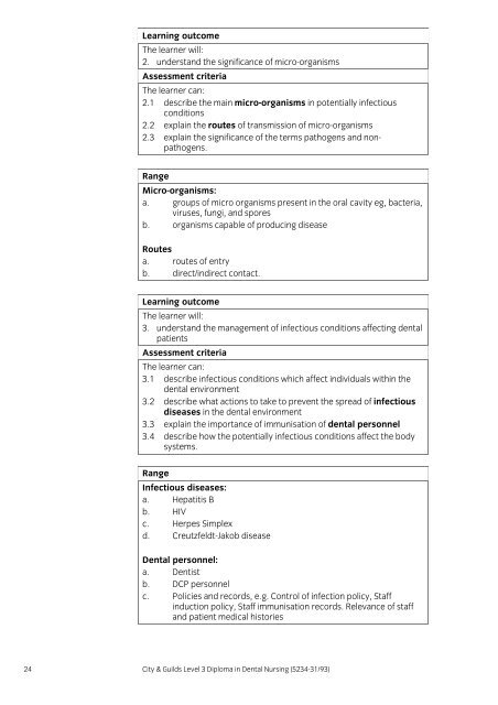 Level 3 Diploma in Dental Nursing (5234-31/93) - City & Guilds