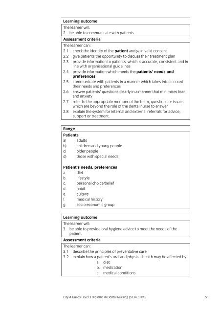 Level 3 Diploma in Dental Nursing (5234-31/93) - City & Guilds