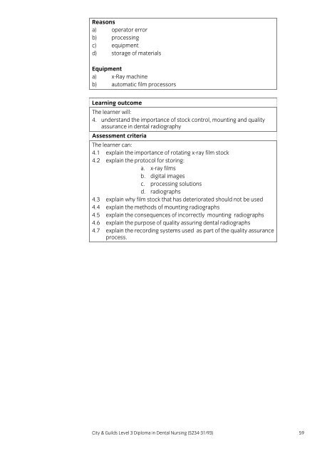 Level 3 Diploma in Dental Nursing (5234-31/93) - City & Guilds