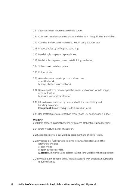 Skills Proficiency awards in Basic Fabrication ... - City & Guilds