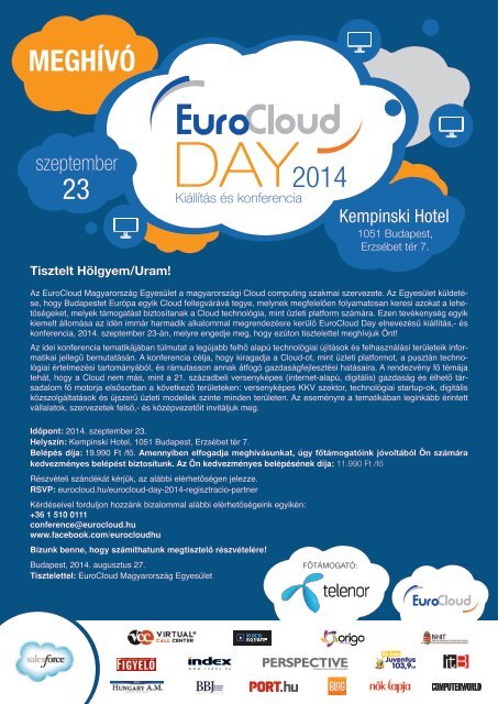 EuroCloud Day 2014 kiemelt partneri meghívo