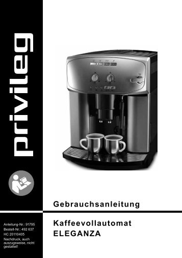 Gebrauchsanleitung Kaffeevollautomat ELEGANZA - Baur