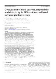 Comparison of dark current, responsivity and detectivity in different ...