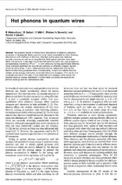 Hot phonons in quantum wires - Electrical Engineering