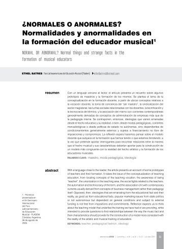 Normalidades y anormalidades en la formación del ... - ABEM