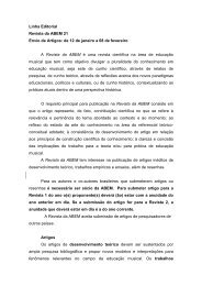 Linha Editorial Revista da ABEM 21 Envio de Artigos: de 12 de ...