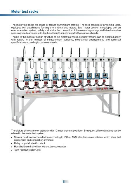 MTE's stationary Meter Test Systems - Belmet