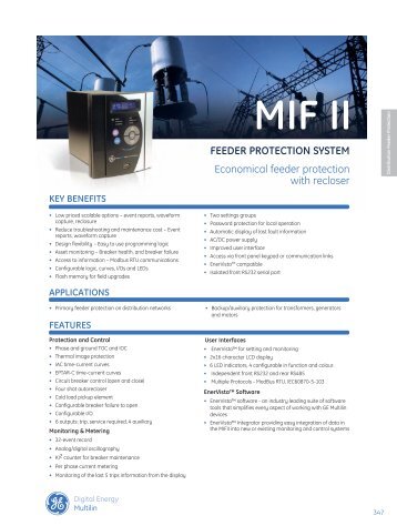 MIF II FEEDER PROTECTION SySTEM - Belmet