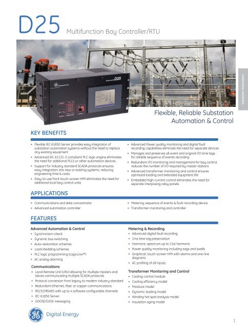 Flexible, Reliable Substation Automation & Control ... - Belmet