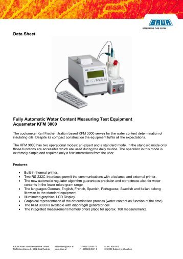 Data Sheet Fully Automatic Water Content Measuring Test ... - Belmet