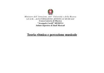 Teoria ritmica e percezione musicale - Conservatorio âA. Corelliâ