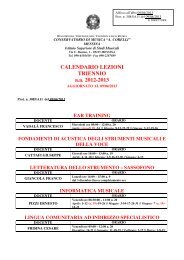 calendario lezioni triennio - Conservatorio âA. Corelliâ