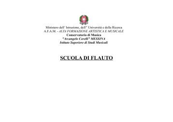 SCUOLA DI FLAUTO - Conservatorio âA. Corelliâ