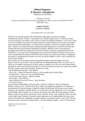 Mikhail Bulgakov Il Maestro e Margherita - Liceo Classico ...
