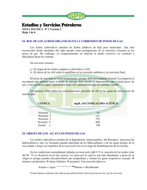 GPA Estudios y Servicios Petroleros SRL - OilProduction.net