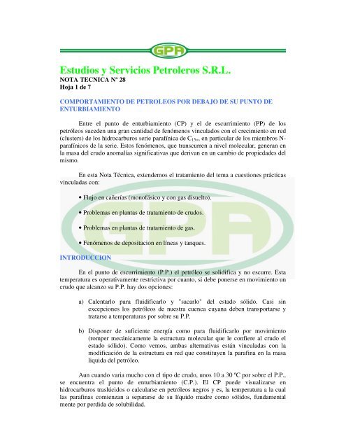 Estudios y Servicios Petroleros S.R.L. - OilProduction.net