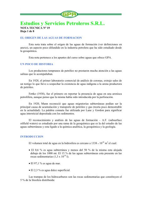 Estudios y Servicios Petroleros S.R.L. - OilProduction.net