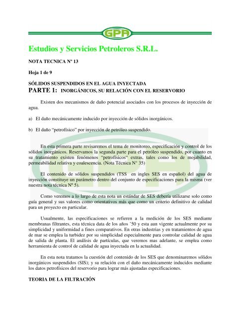 Estudios y Servicios Petroleros S.R.L. - OilProduction.net