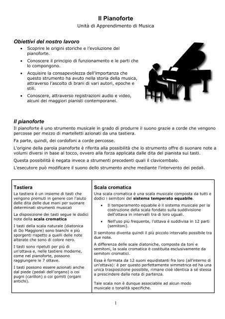 il pianoforte - L'ora di musica