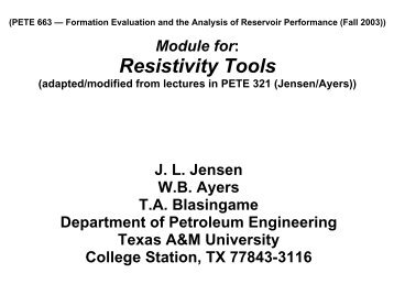 Induction Resistivity Tools - Harold Vance Department of Petroleum ...