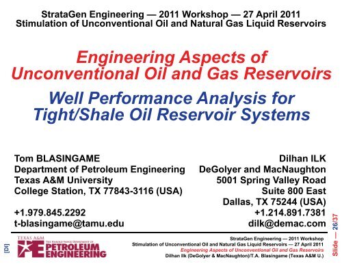 Engineering Aspects of Unconventional Oil and Gas Reservoirs ...