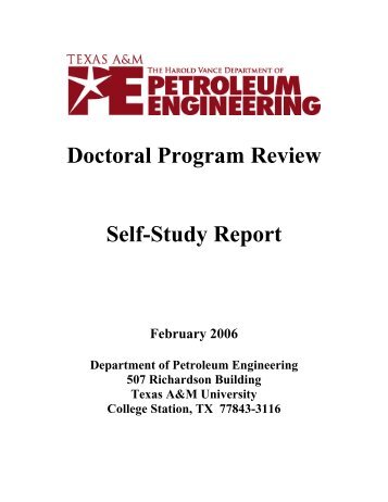 Doctoral Program Review Self-Study Report - Harold Vance ...