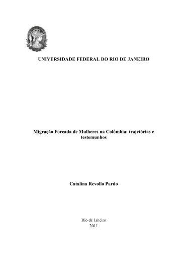 trajetÃ³rias e testemunhos Catalina Revollo Pardo - Instituto de ...