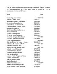 Lista de alunos selecionados para cursarem a disciplina TÃ³picos ...