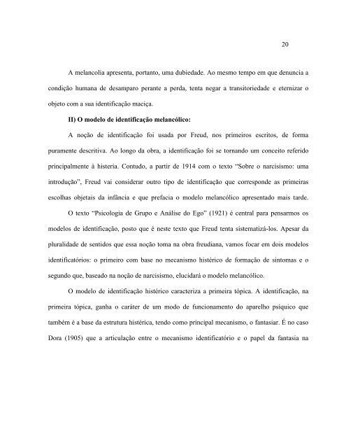 Algumas consideraÃ§Ãµes sobre a metapsicologia da melancolia, sua ...