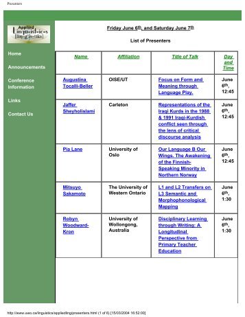 Home Announcements Conference Information Links Contact Us ...