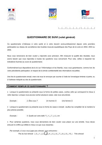 COSALI-Questionnaire.. - UniversitÃ© d'Angers