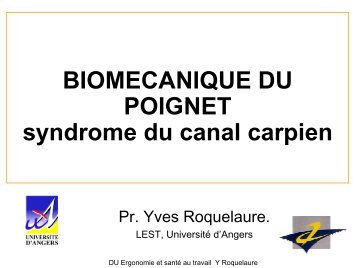 BiomÃ©canique du poignet Syndrome du canal carpien - UniversitÃ© d ...