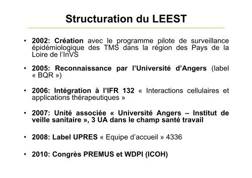 PrÃ©sentation d'Yves Roquelaure - UniversitÃ© d'Angers