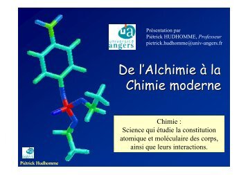 Histoire de la chimie - UniversitÃ© d'Angers