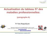 Actualisation du tableau 57 des maladies professionnelles