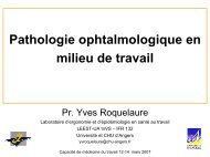Pathologie ophtalmologique en milieu de travail - UniversitÃ© d'Angers