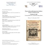 Il proverbio nella letteratura italiana dal XV al XVII secolo - Treccani