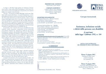 Assistenza, inclusione sociale e diritti delle persone con disabilitÃ . A ...